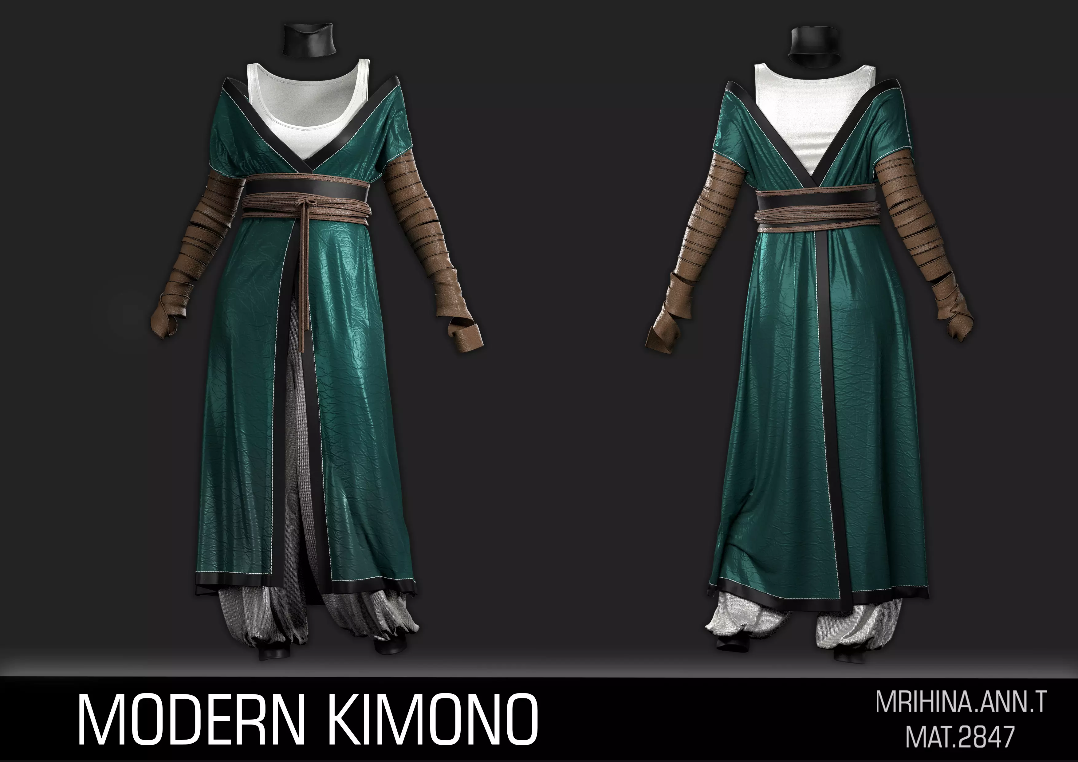 Modern Kimono 3D model_6