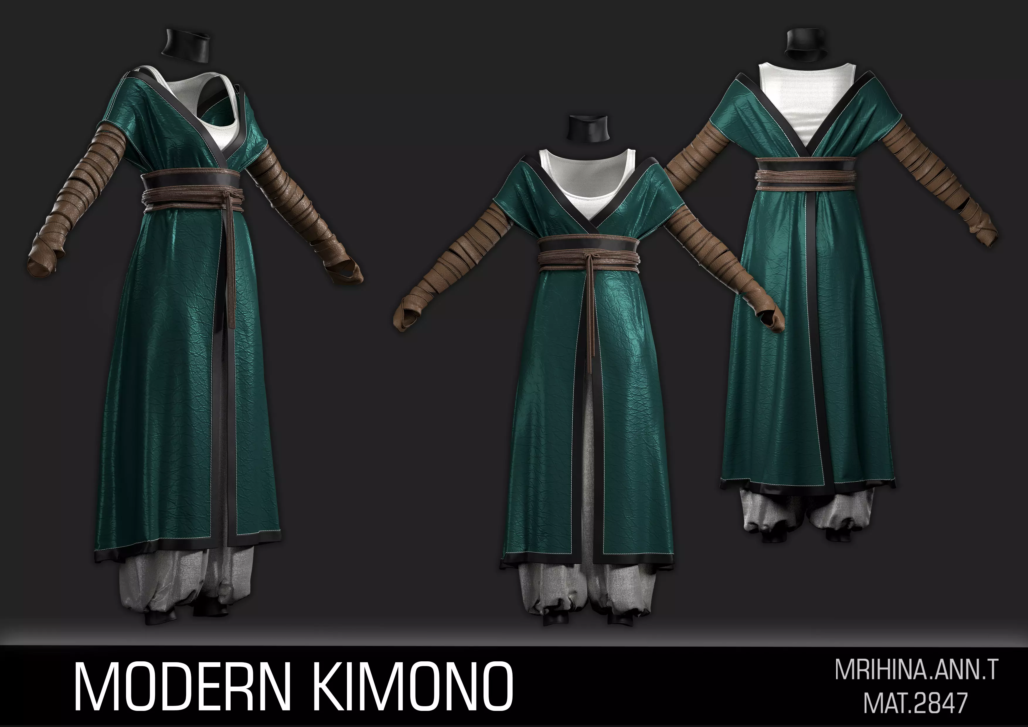 Modern Kimono 3D model_4