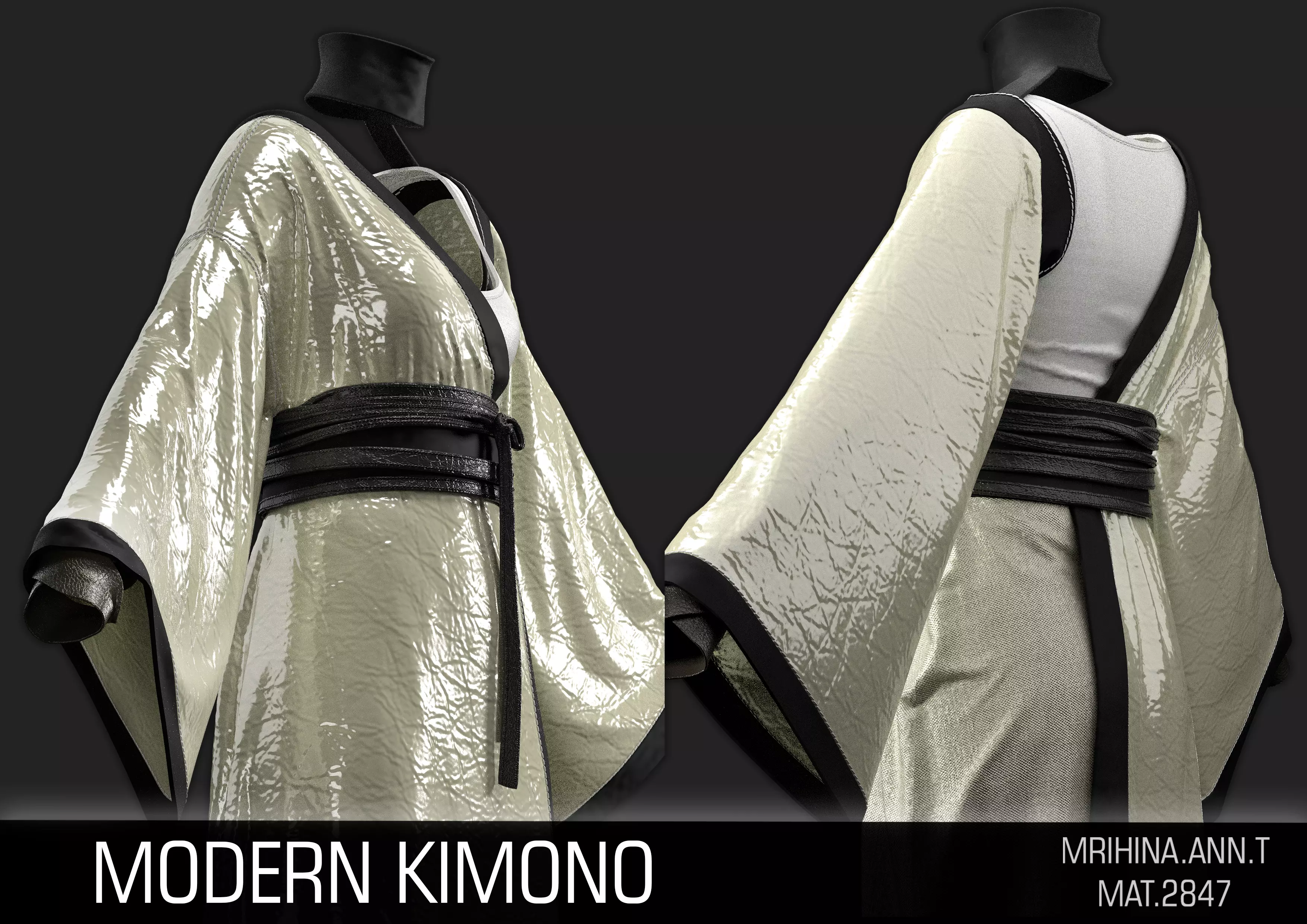 Modern Kimono 3D model_2