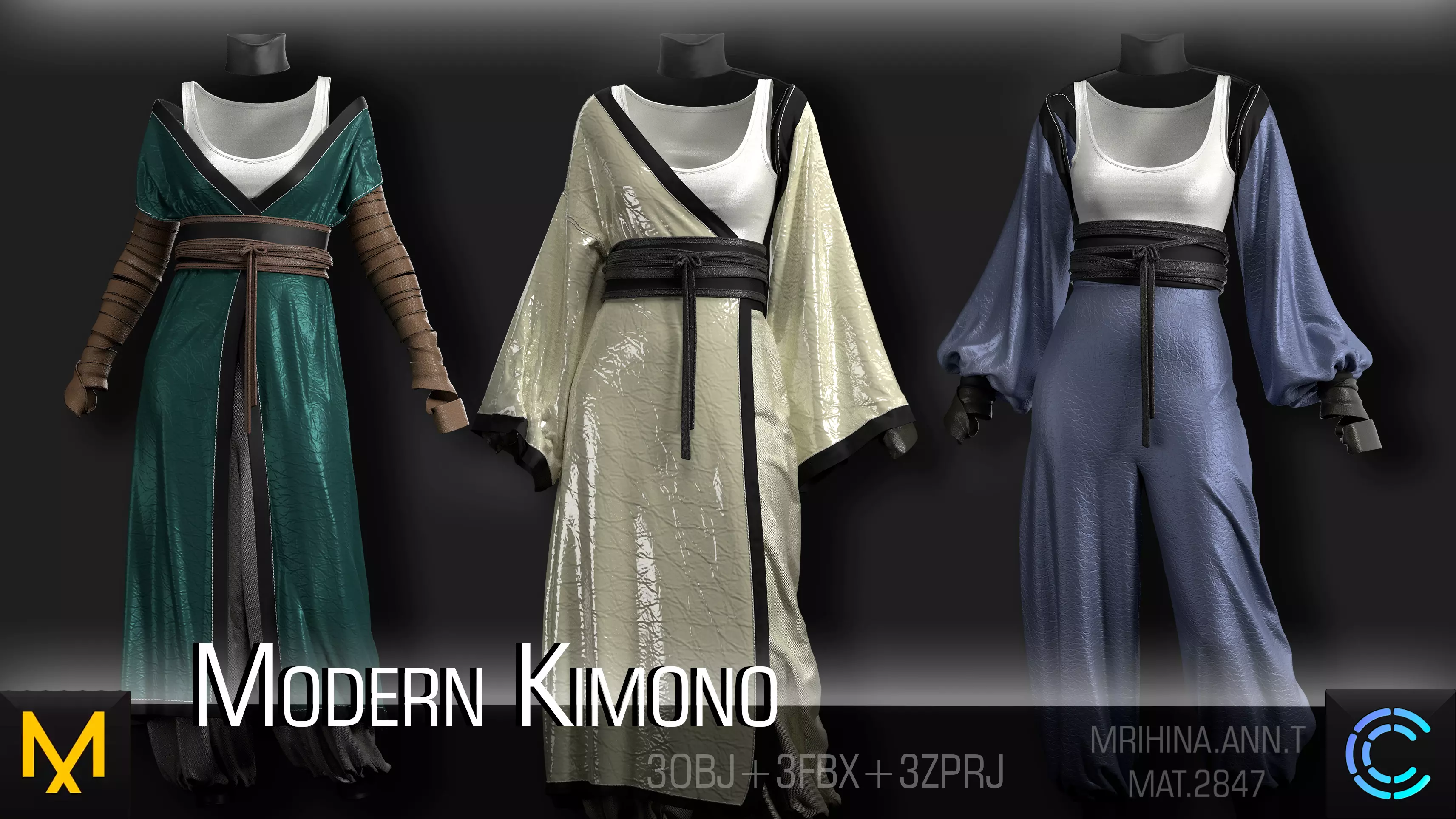 Modern Kimono 3D model_0