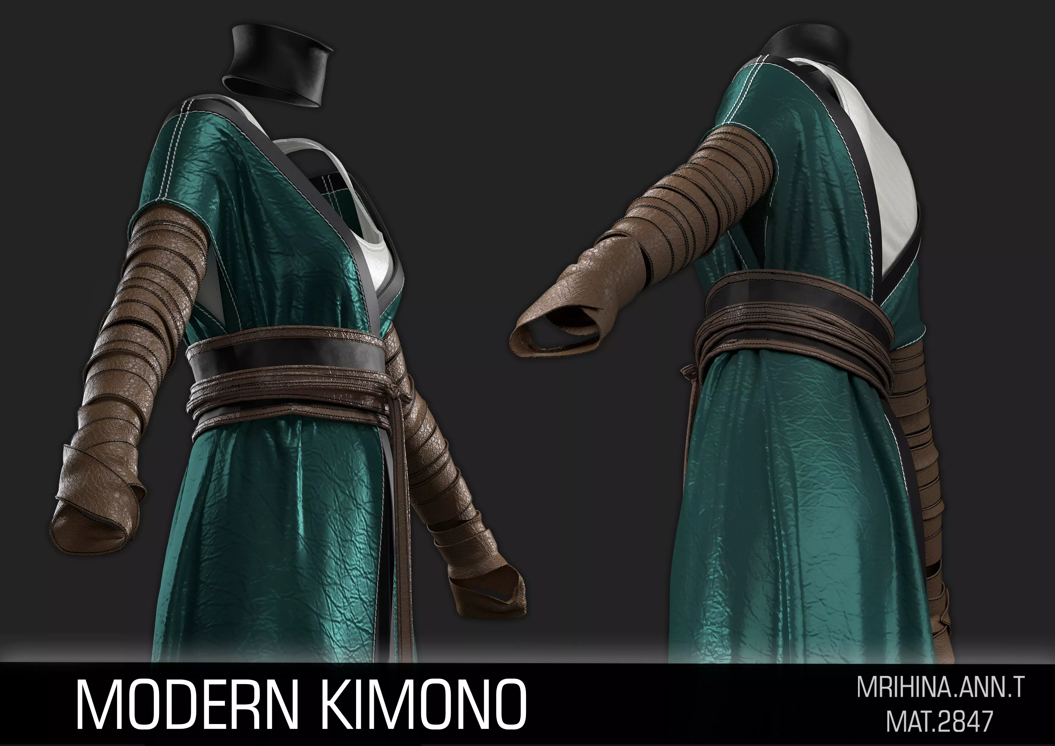 Modern Kimono 3D model_5