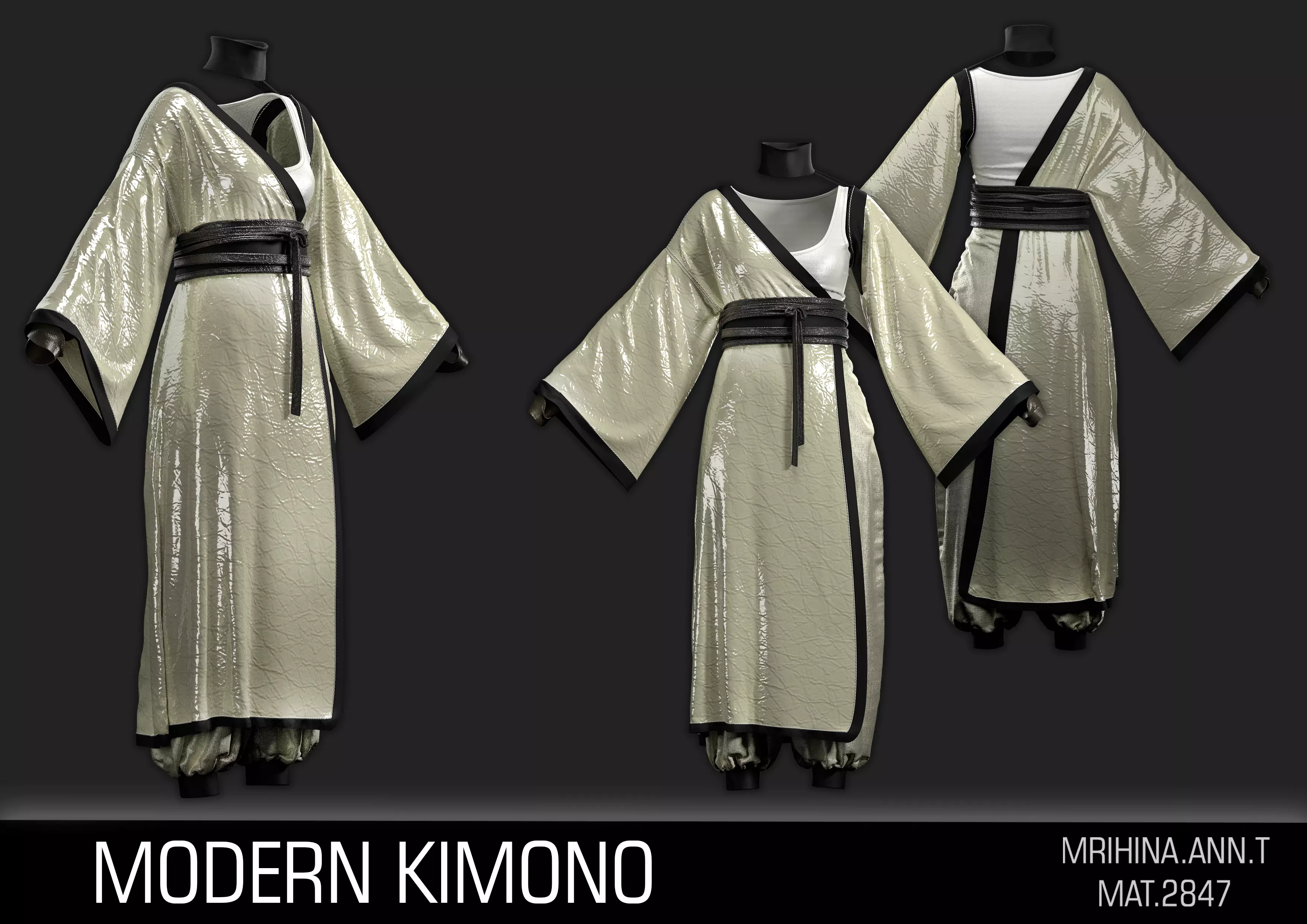 Modern Kimono 3D model_1
