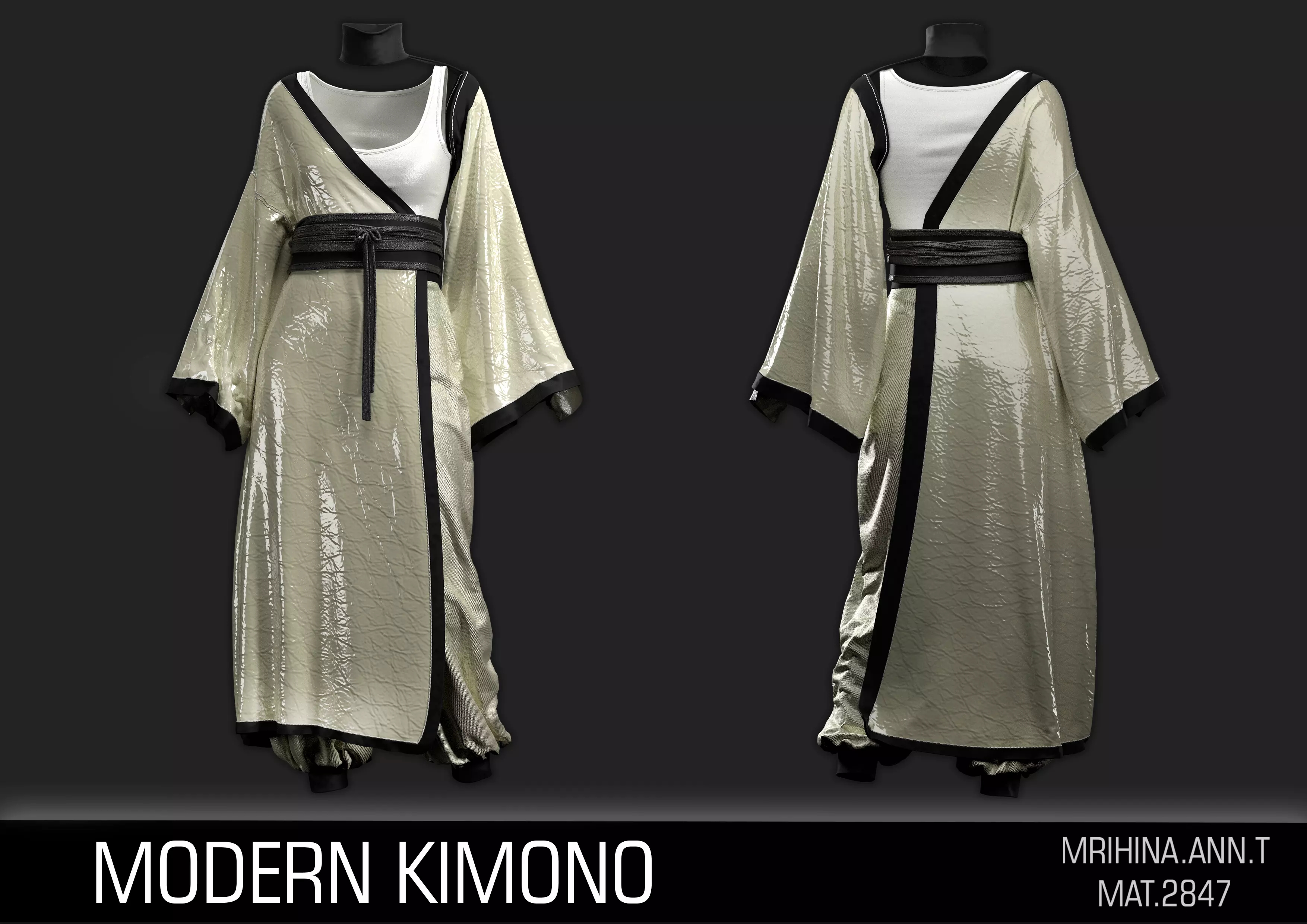 Modern Kimono 3D model_3