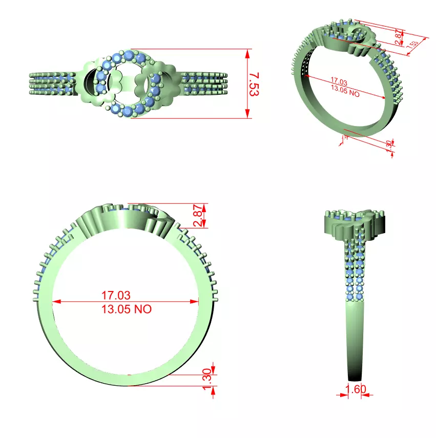 Round Cut Diamond Engagement Wedding Ring 3DM STL Video 3D print model_12