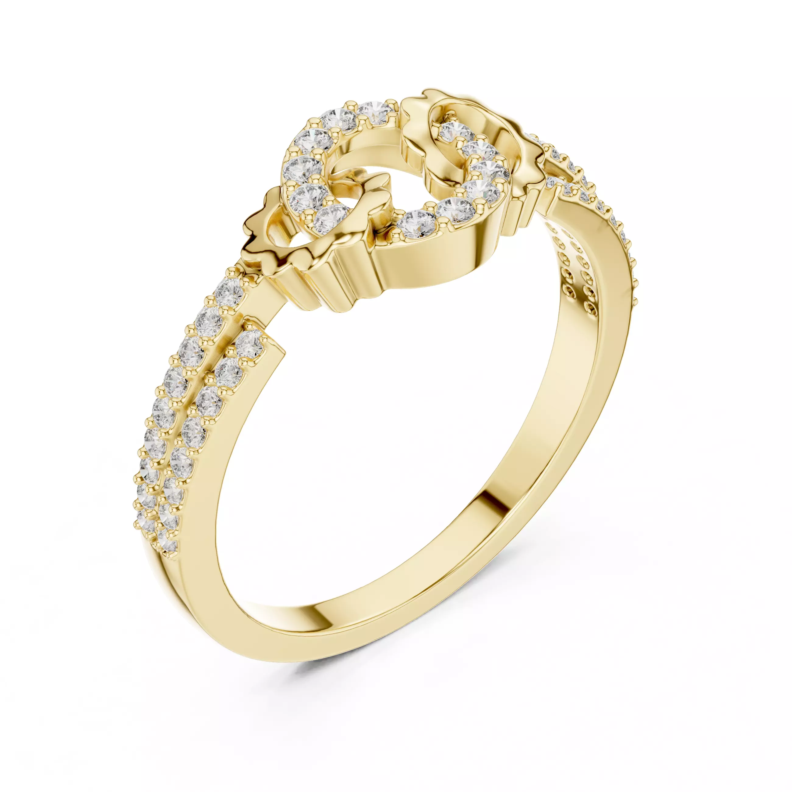 Round Cut Diamond Engagement Wedding Ring 3DM STL Video 3D print model_7