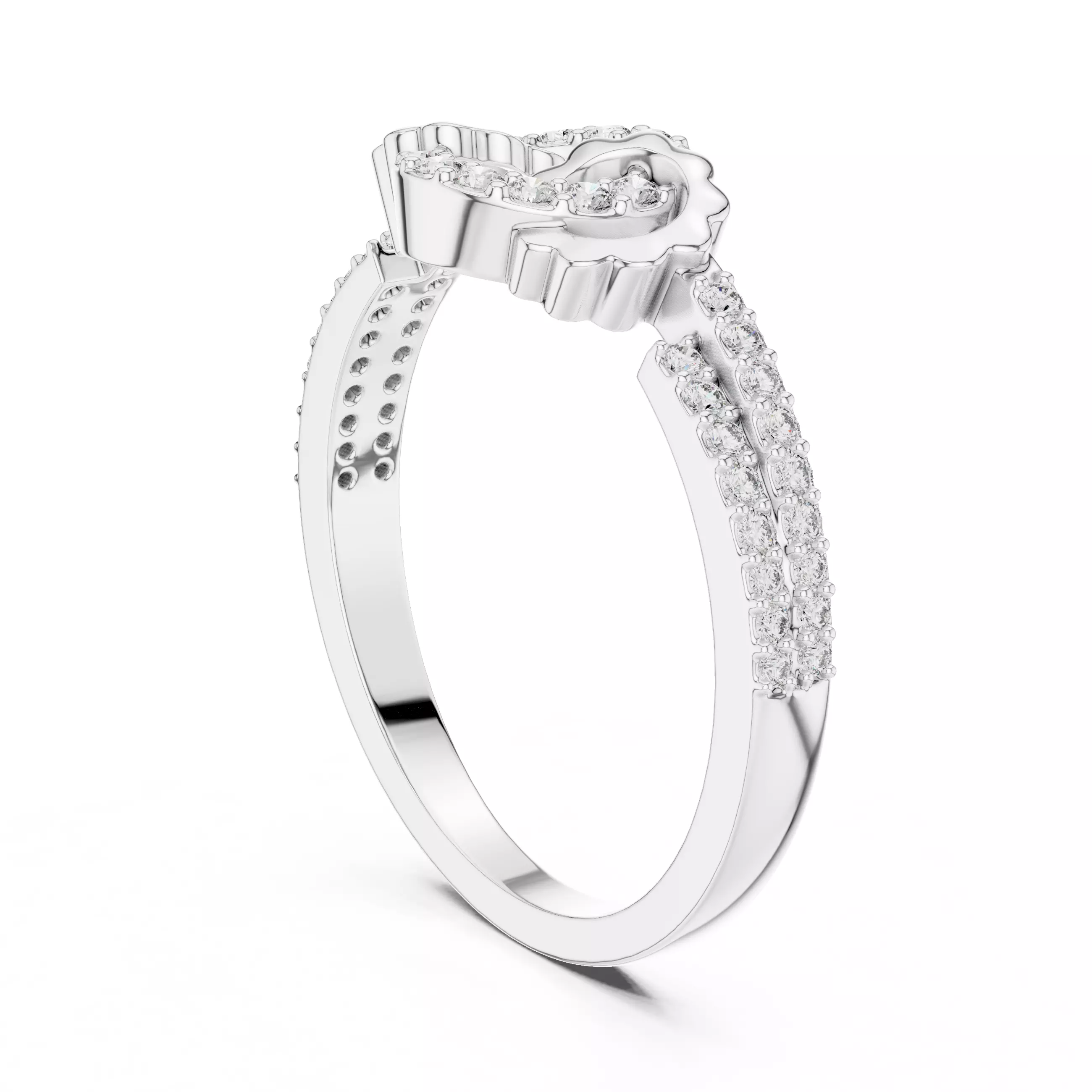 Round Cut Diamond Engagement Wedding Ring 3DM STL Video 3D print model_9
