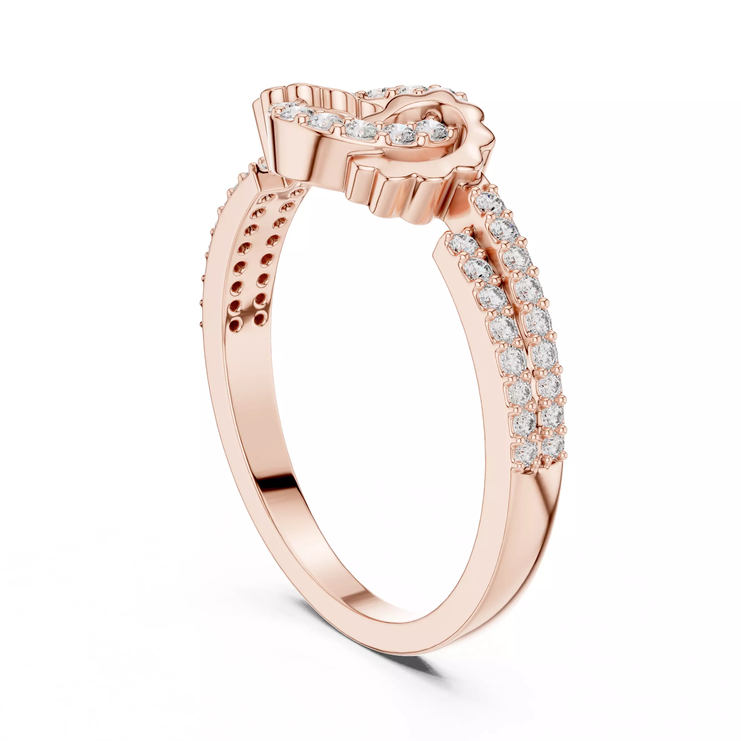 Round Cut Diamond Engagement Wedding Ring 3DM STL Video 3D print model_3