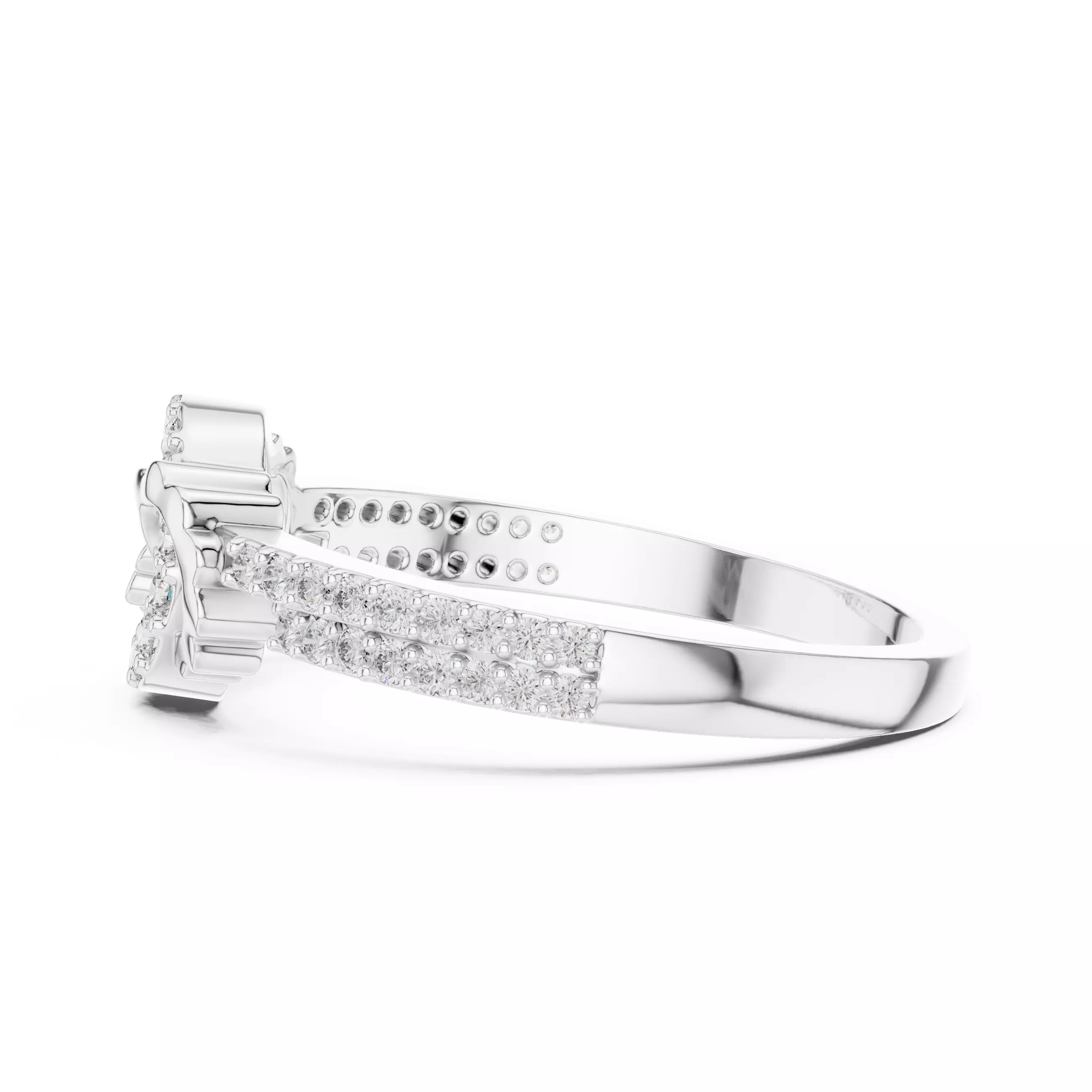 Round Cut Diamond Engagement Wedding Ring 3DM STL Video 3D print model_11