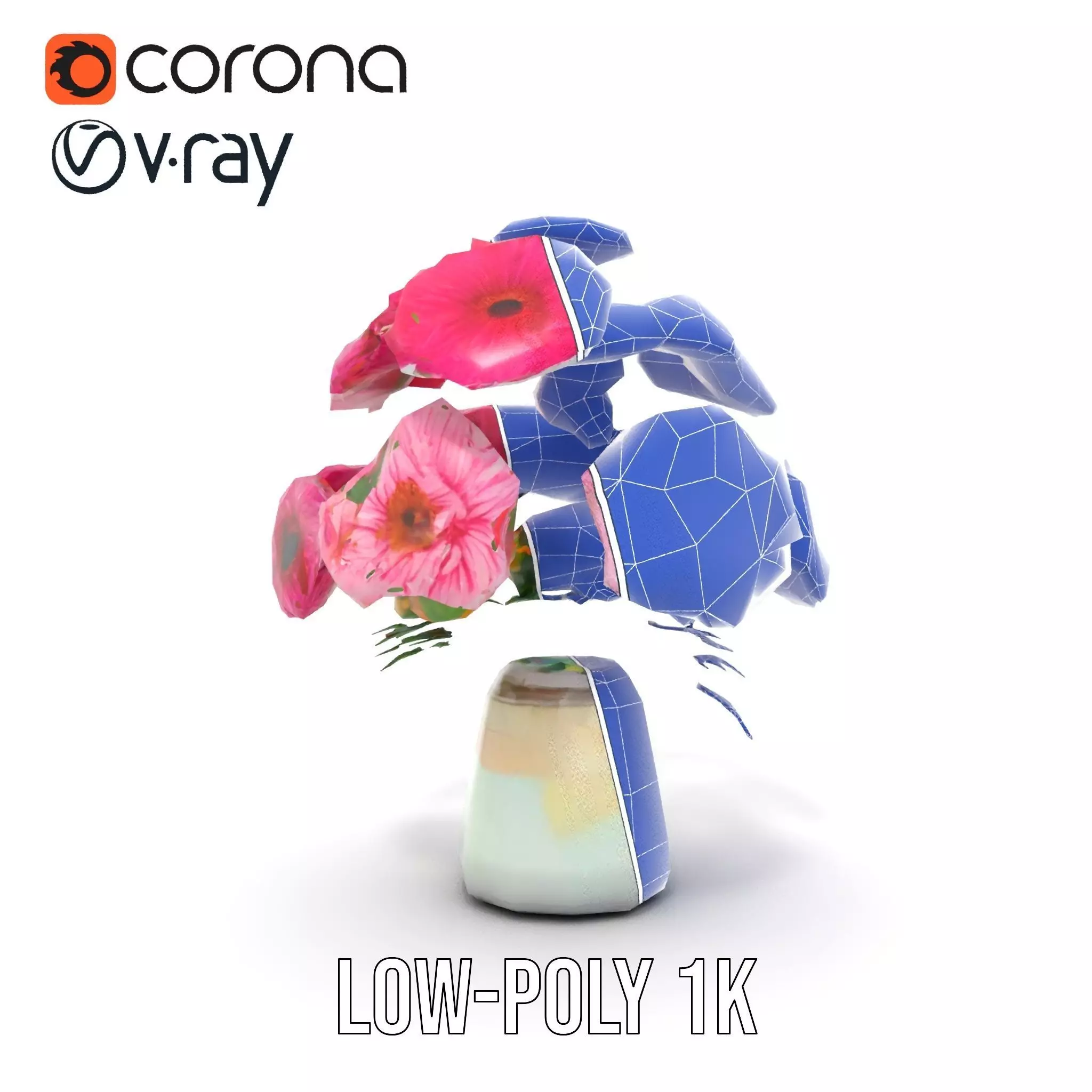 Colorful Gerbera Bouquet model pack Low-poly 3D model_26