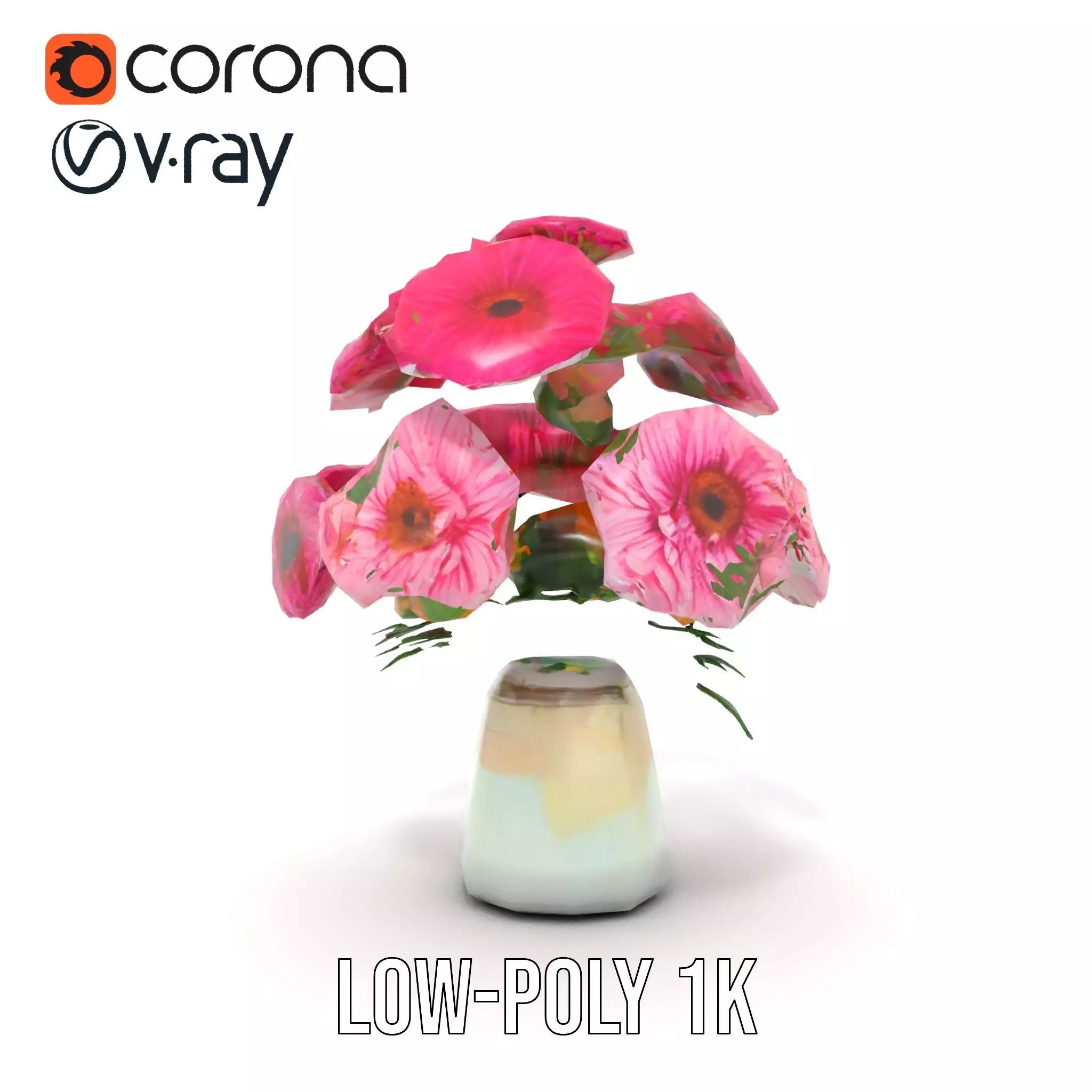 Colorful Gerbera Bouquet model pack Low-poly 3D model_13