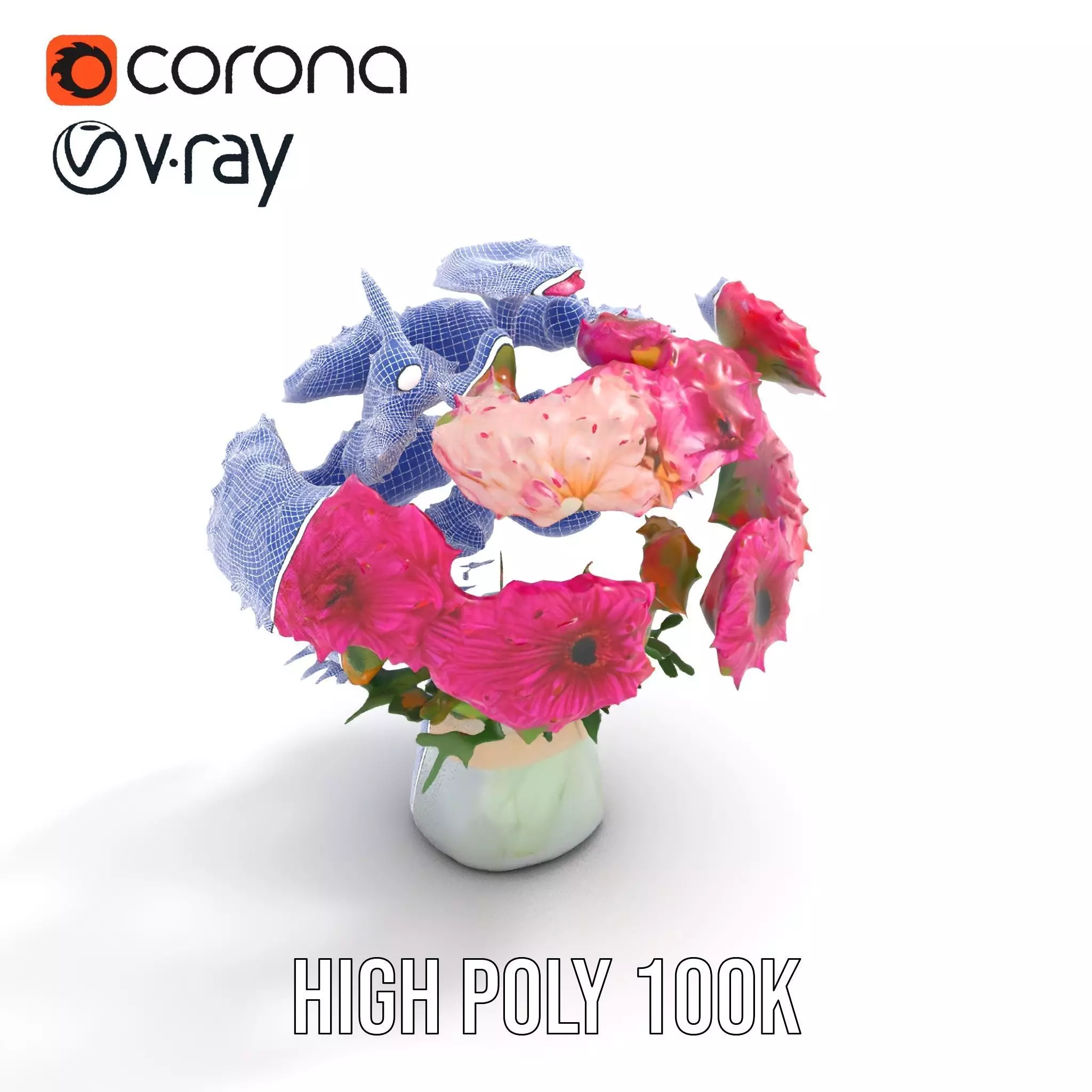 Colorful Gerbera Bouquet model pack Low-poly 3D model_21