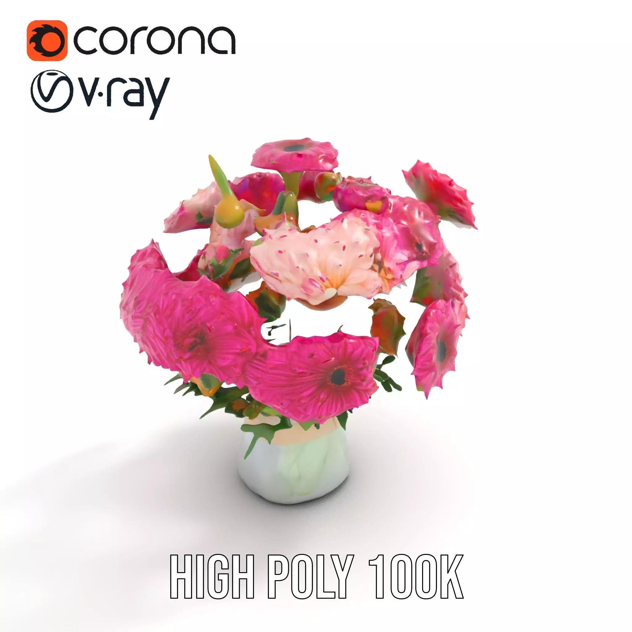 Colorful Gerbera Bouquet model pack Low-poly 3D model_18