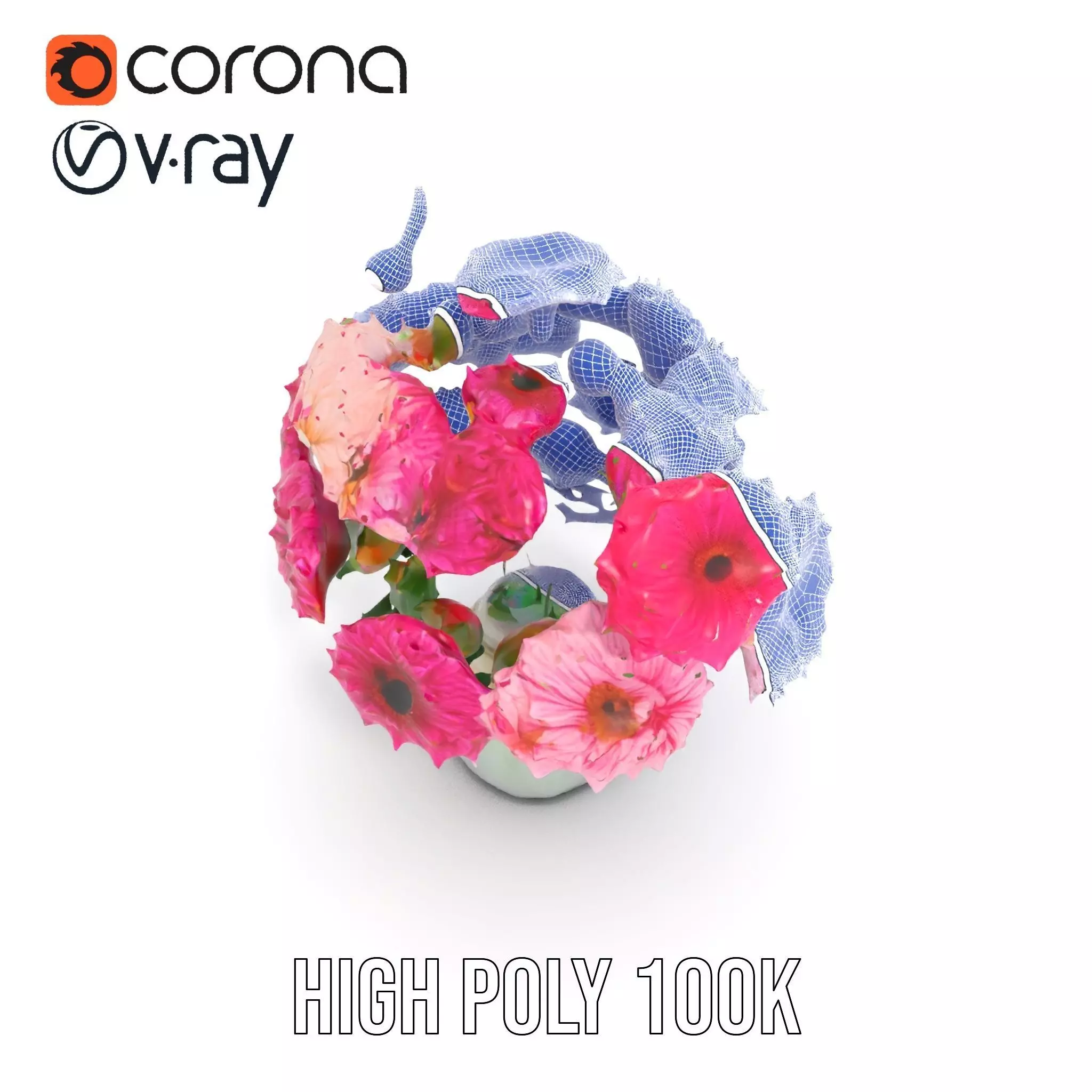 Colorful Gerbera Bouquet model pack Low-poly 3D model_33