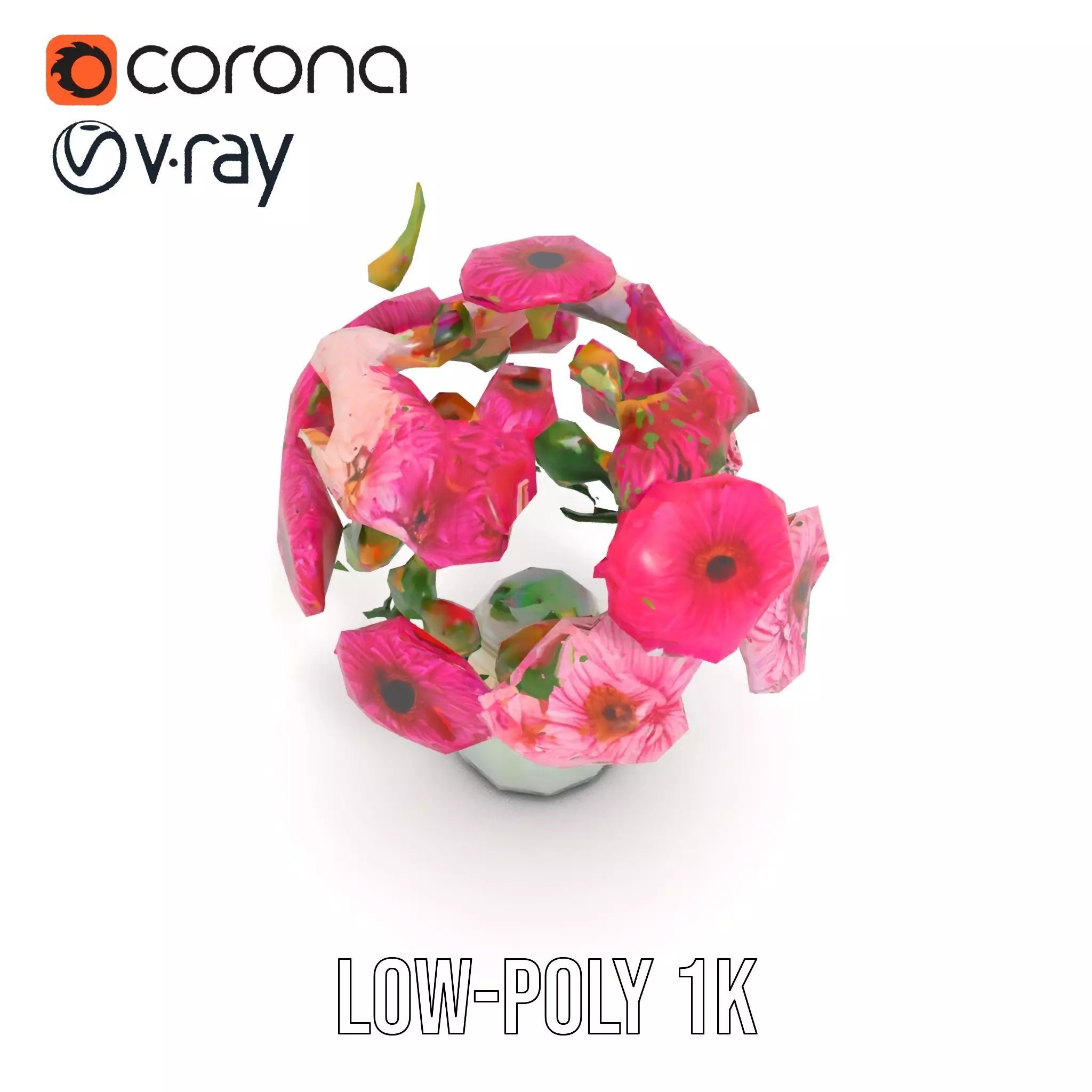 Colorful Gerbera Bouquet model pack Low-poly 3D model_8