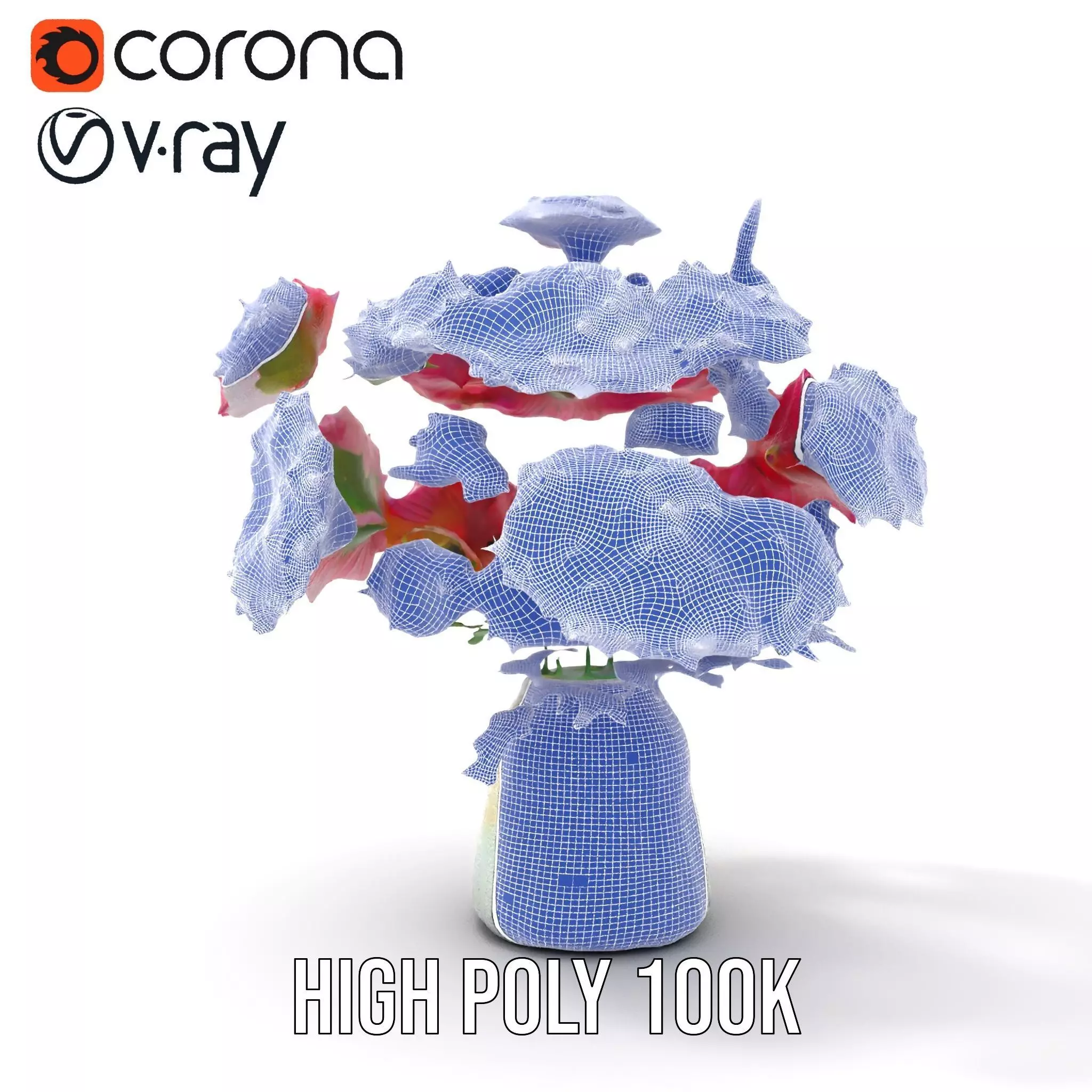 Colorful Gerbera Bouquet model pack Low-poly 3D model_35