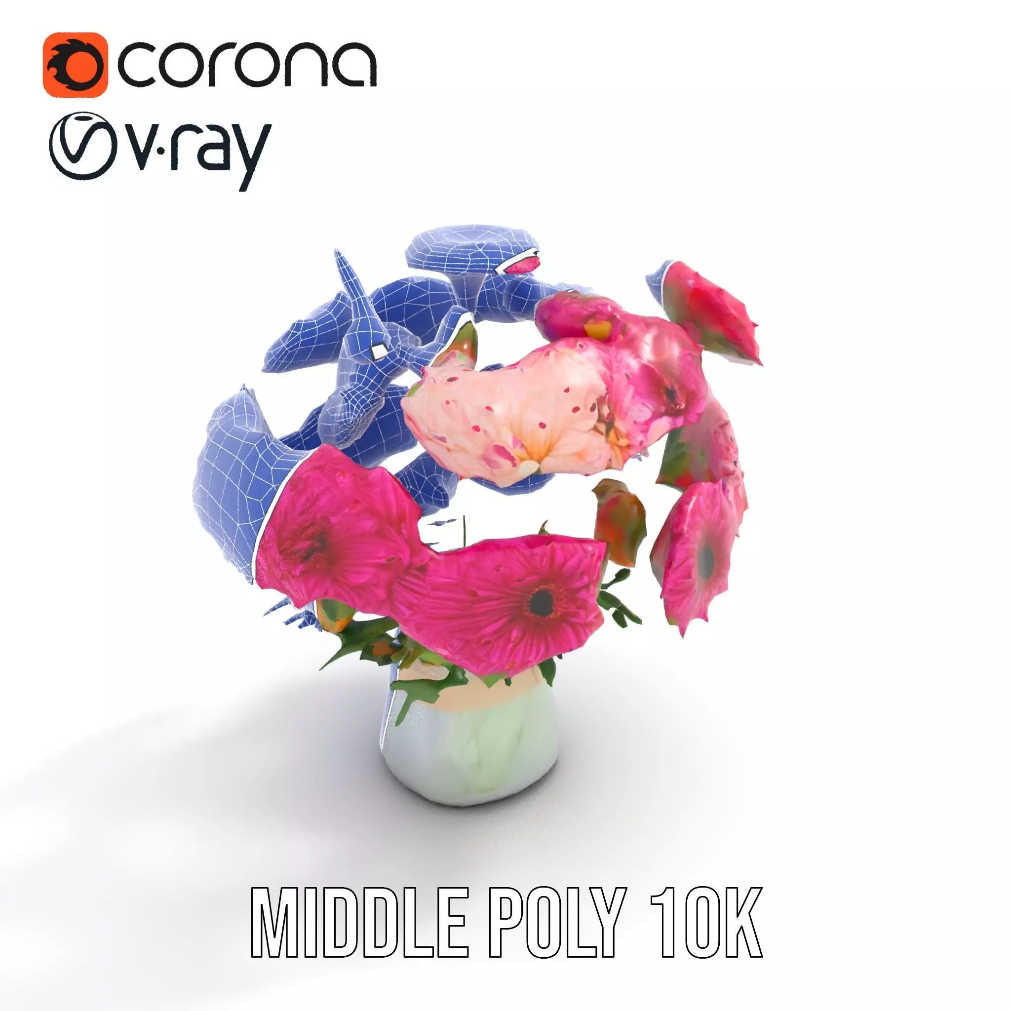 Colorful Gerbera Bouquet model pack Low-poly 3D model_31