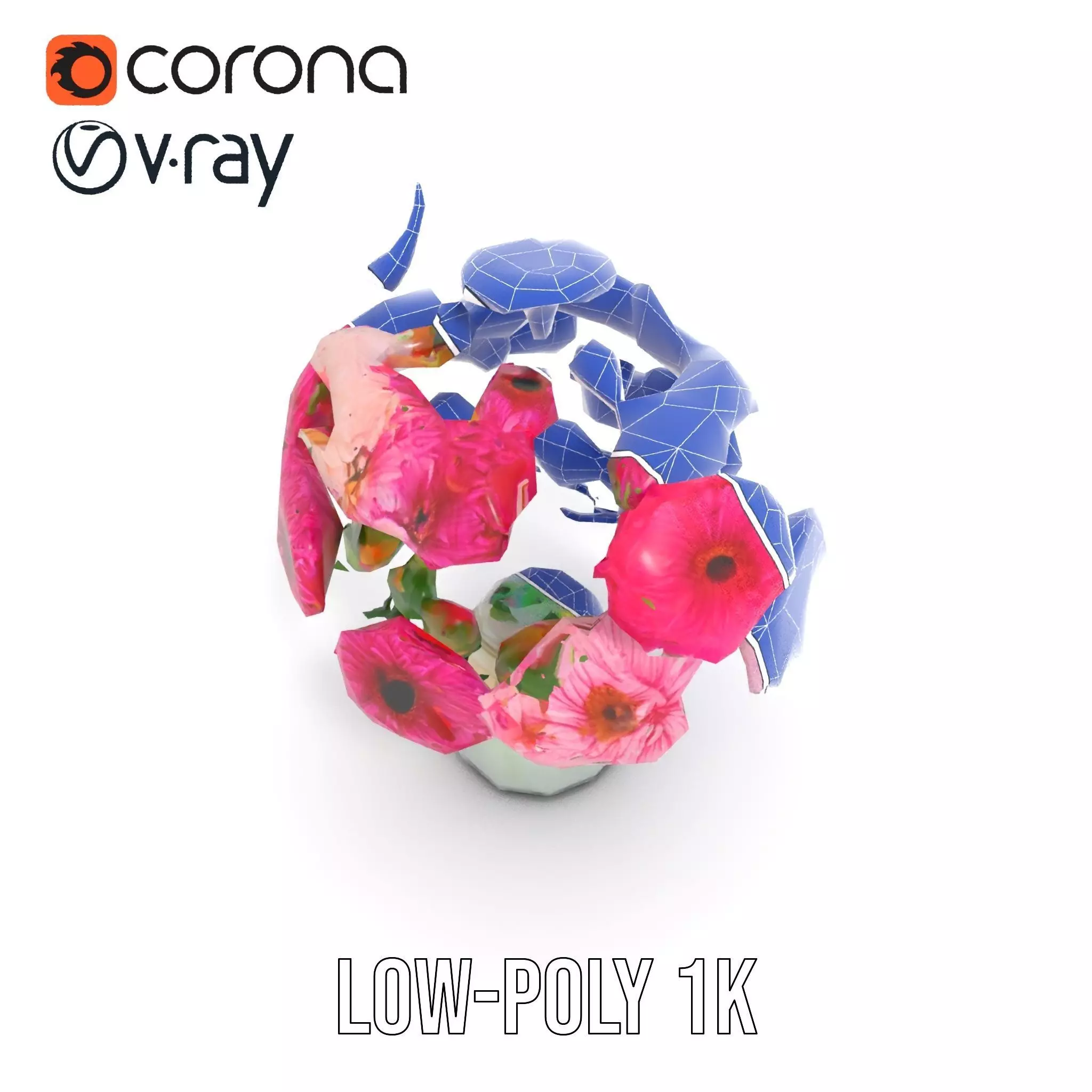 Colorful Gerbera Bouquet model pack Low-poly 3D model_29