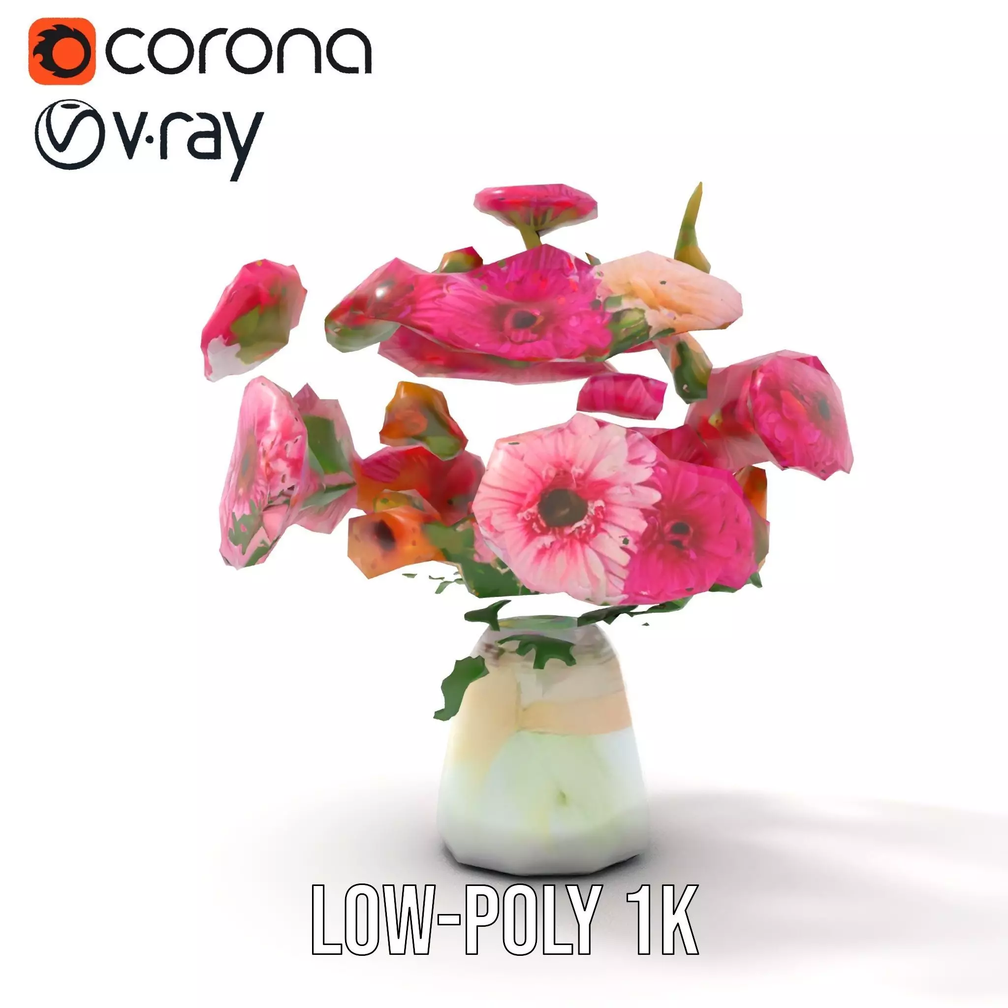 Colorful Gerbera Bouquet model pack Low-poly 3D model_17