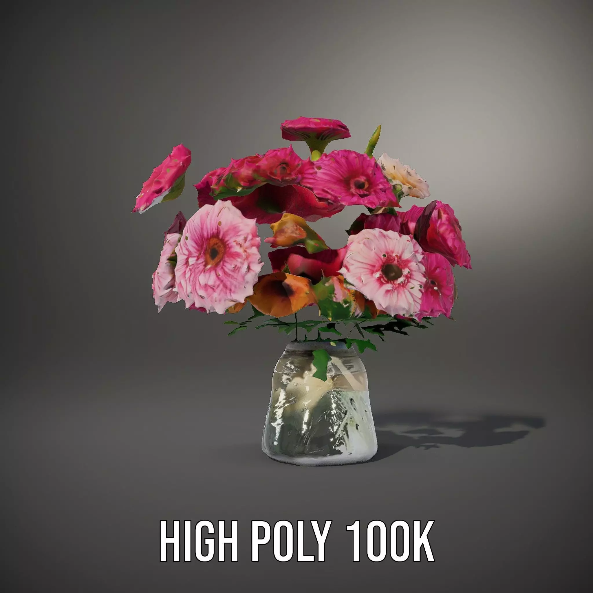 Colorful Gerbera Bouquet model pack Low-poly 3D model_11