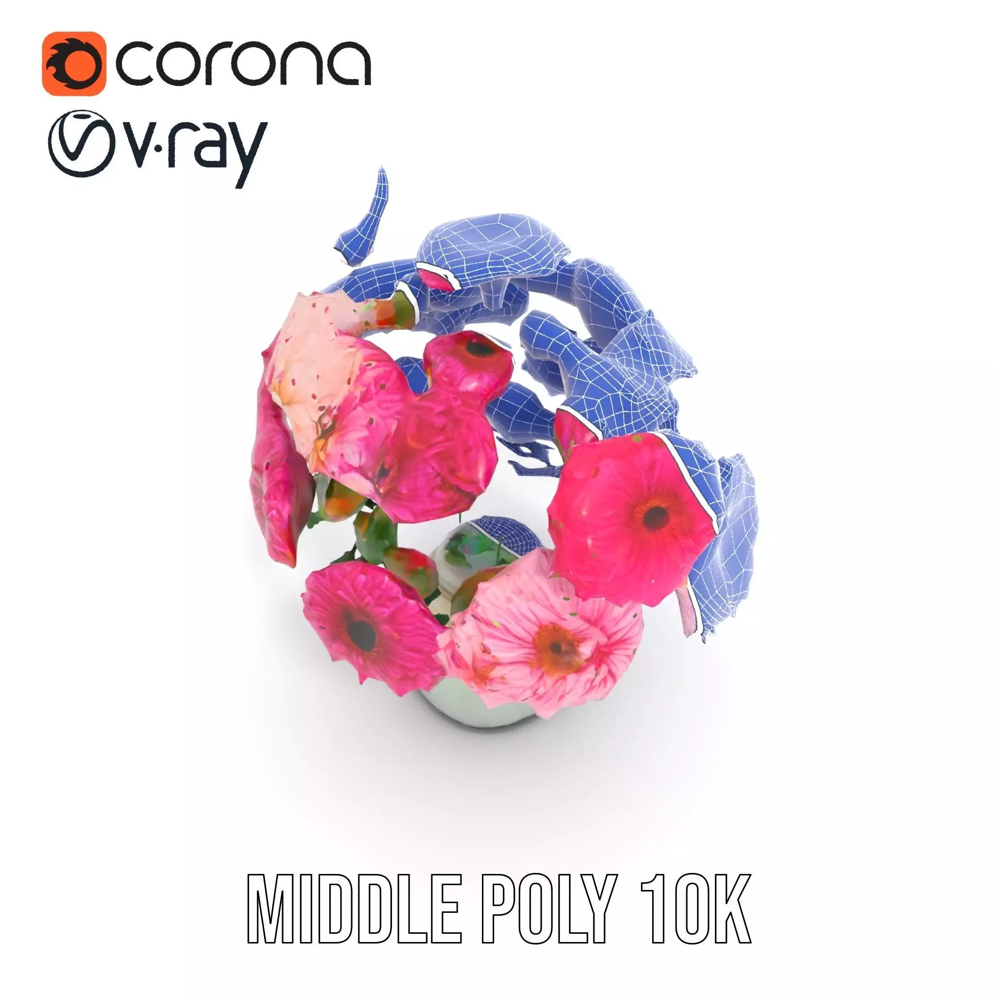 Colorful Gerbera Bouquet model pack Low-poly 3D model_22