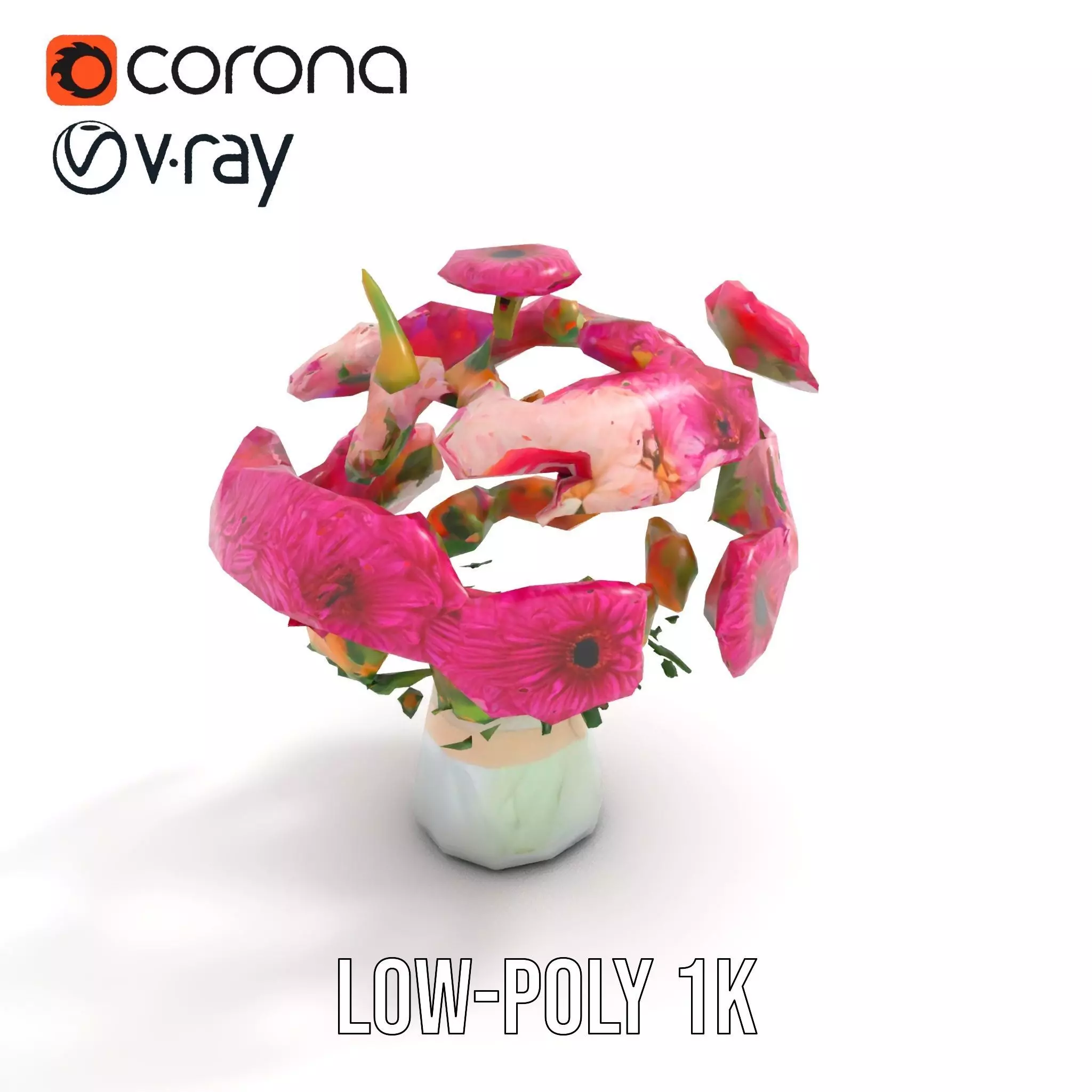 Colorful Gerbera Bouquet model pack Low-poly 3D model_23