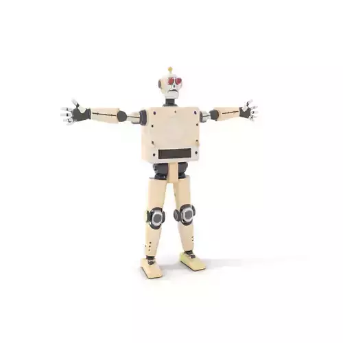 Retro Robot Classic Beige model pack Low-poly 3D model