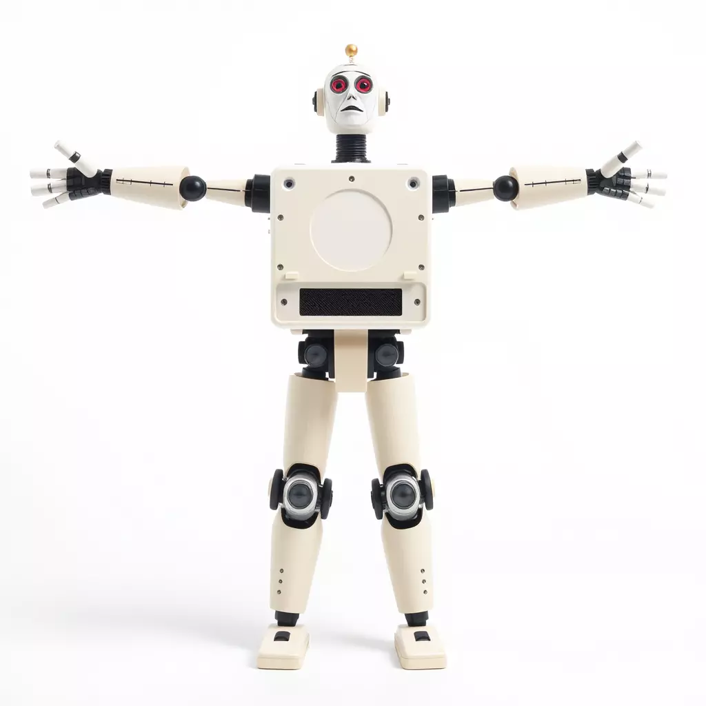 Retro Robot Classic Beige model pack Low-poly 3D model_3
