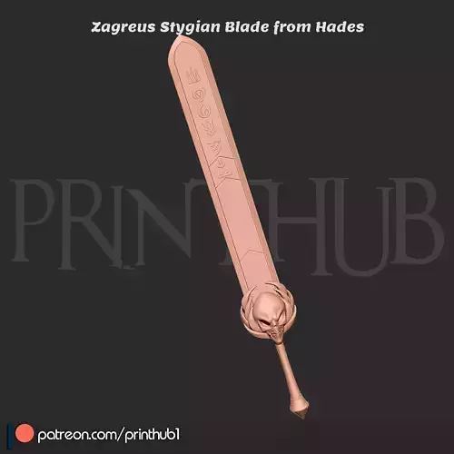 Zagreus Stygian Blade  Hades Cosplay Sword STL file