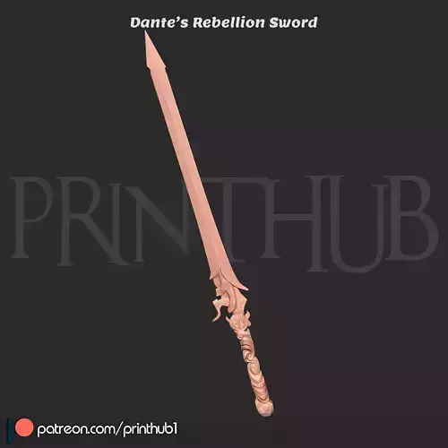 Dante Rebellion Sword DMC 2013 Cosplay Prop Replica STL 3D print model