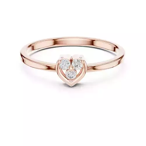 Three Stone Round Cut Diamond Heart Shape Ring 3DM STL Video 3D print model Three Stone Round Cut Diamond Heart Shape Ring 3DM STL Video 3D print model