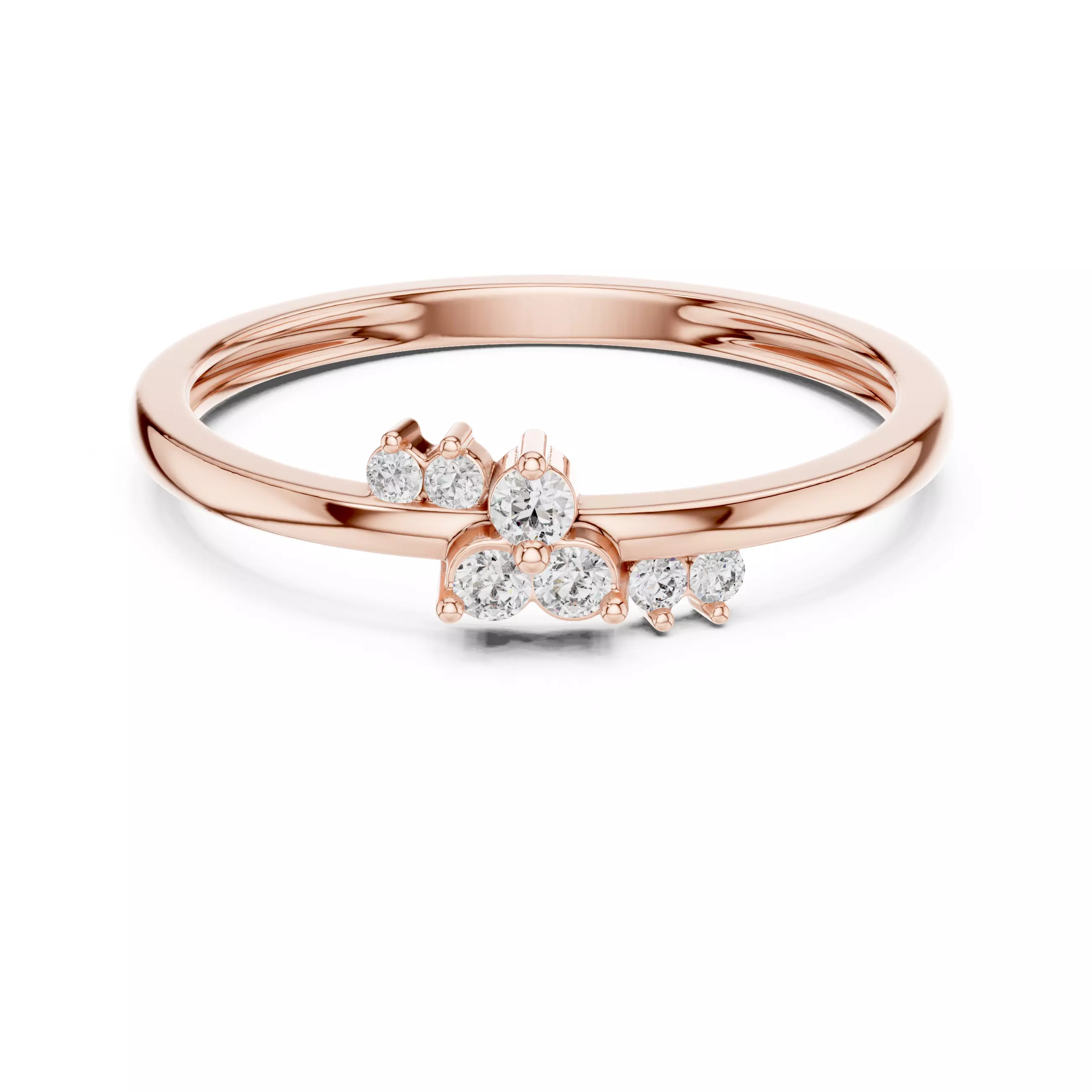 Small Round Diamond Engagement Wedding Ring 3DM STL Video 3D print model