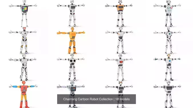Charming Cartoon Robot Collection 