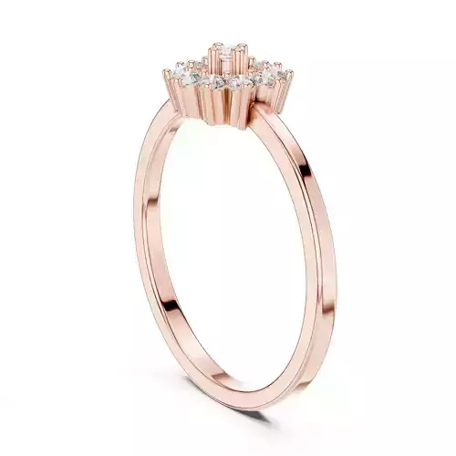 Round-Cut Diamond Cluster Engagement Wedding Ring 3DM STL Video