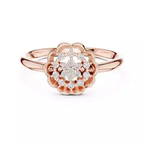 Round Diamond Cluster Engagement Wedding Ring 3DM STL Video