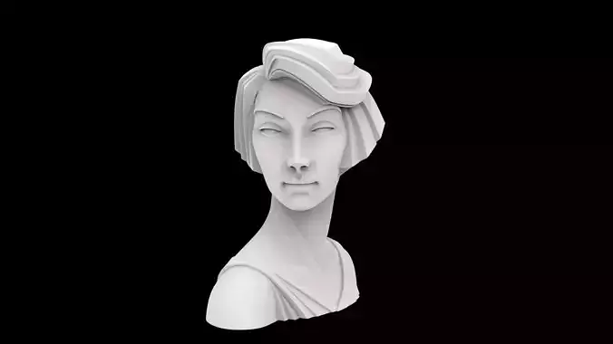 Art Deco Female Bust 3D print model 