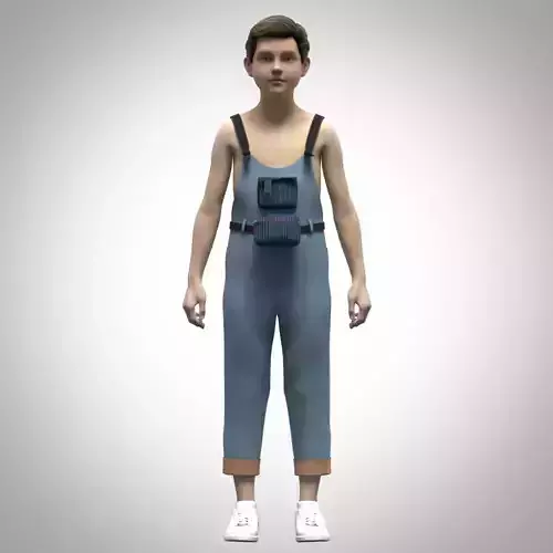 boys overall 3d clothing rigged model Low-poly 3D model boys overall 3d clothing rigged model Low-poly 3D model