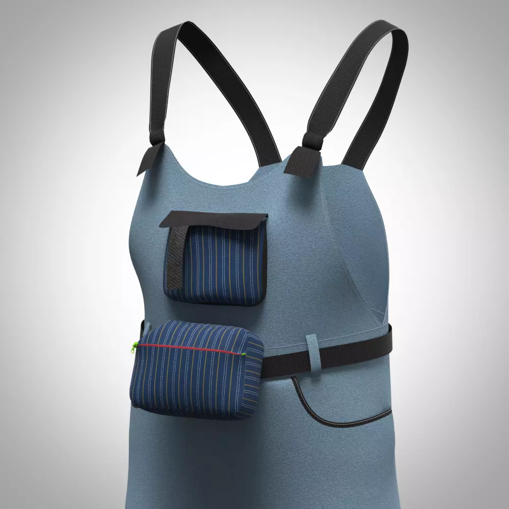 boys overall 3d clothing rigged model Low-poly 3D model_5