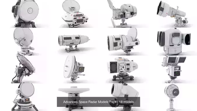 Advanced Space Radar Models Pack 3D Model Collection