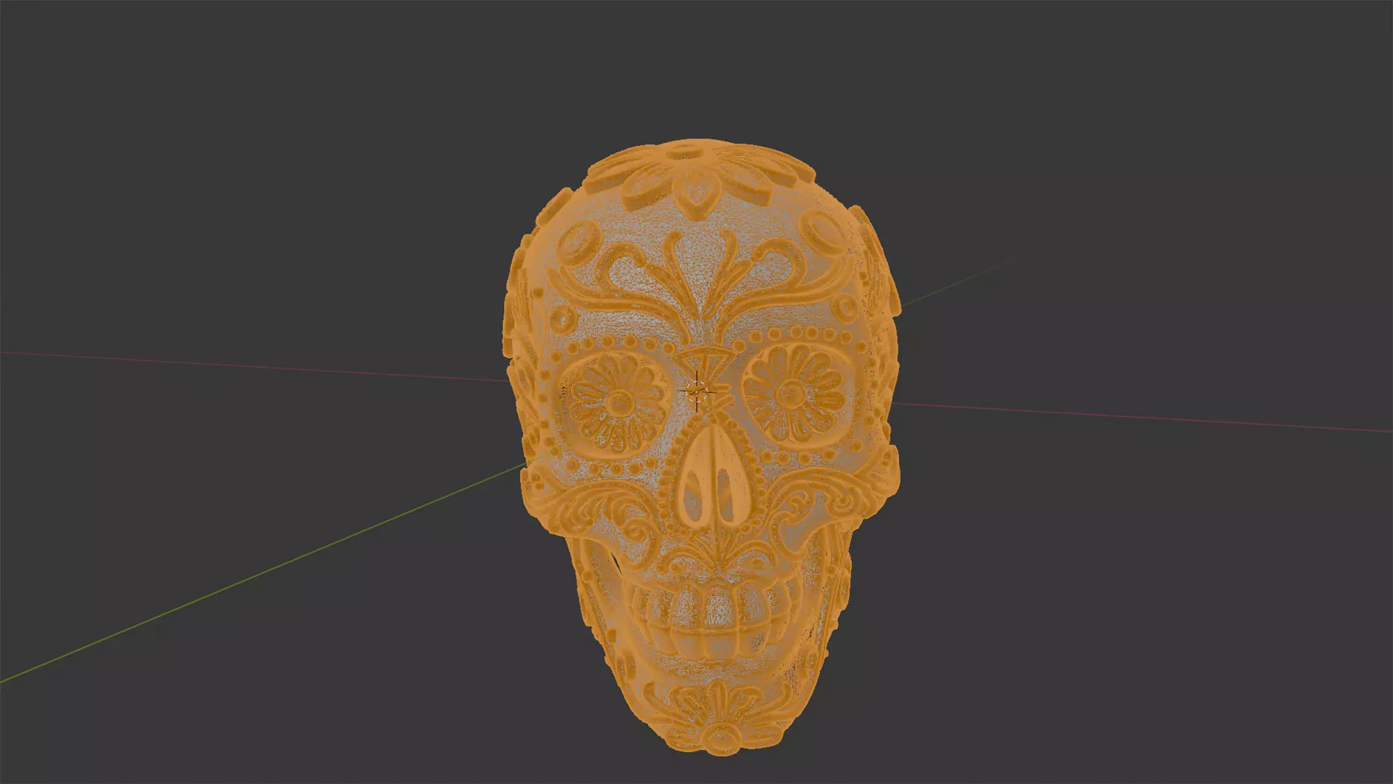 Decorative Sugar Skull 3D Print Model 3D print model_7
