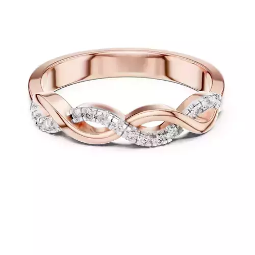 Round Cut Diamond Twisted Wedding Ring 3DM STL Video
