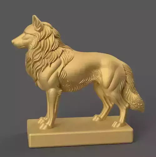 Majestic Wolf 3D Model STL File Desktop Decor