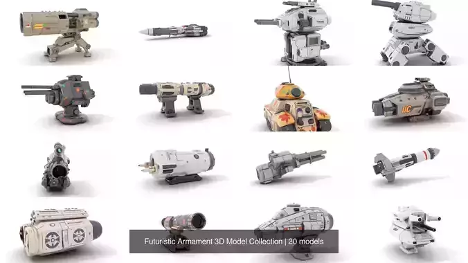 Futuristic Armament 3D Model Collection 
