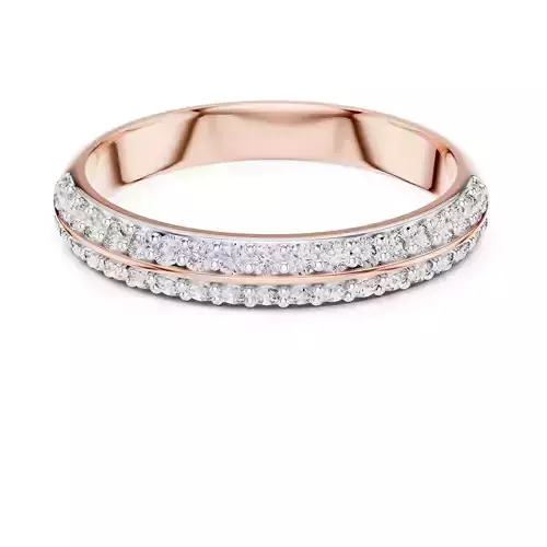 Knife Edge Round Diamond Wedding Band 3DM STL Video