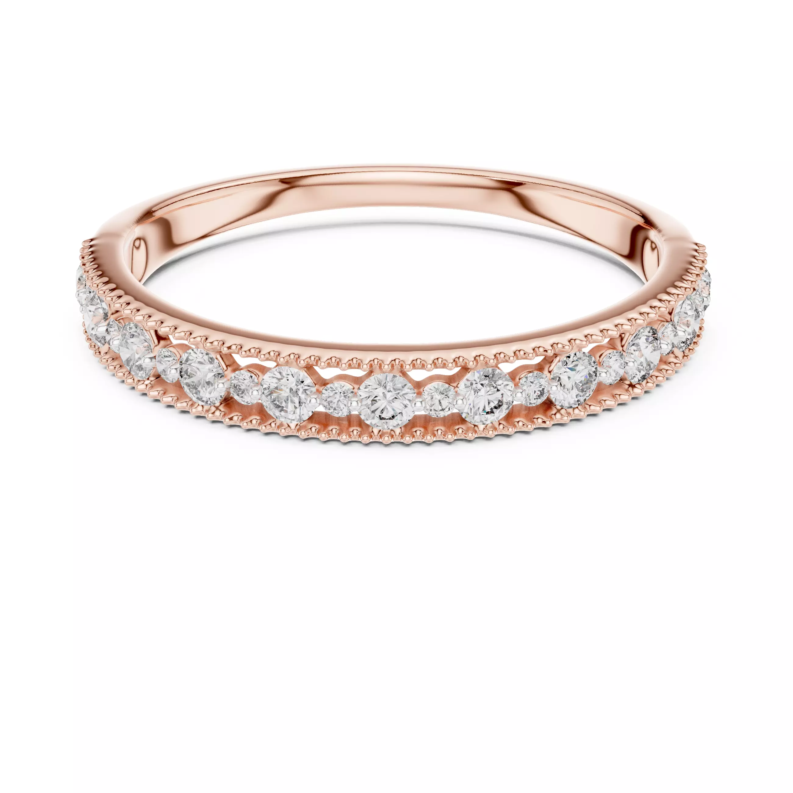 Round Cut Diamond Engagement Wedding Band 3DM STL Video 3D print model