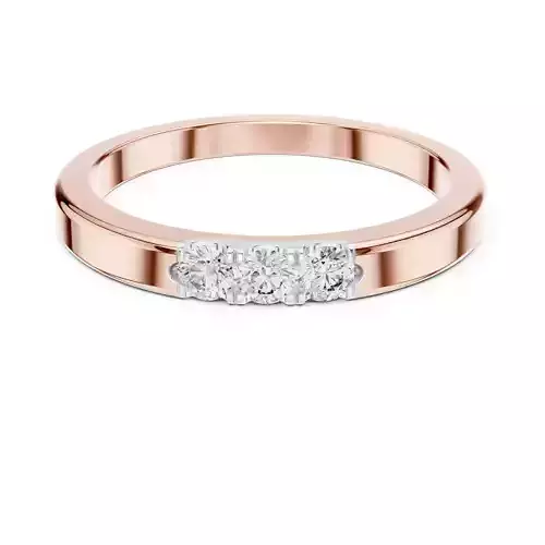 Three Stone Round Diamond Stacking Wedding Band 3DM STL Video