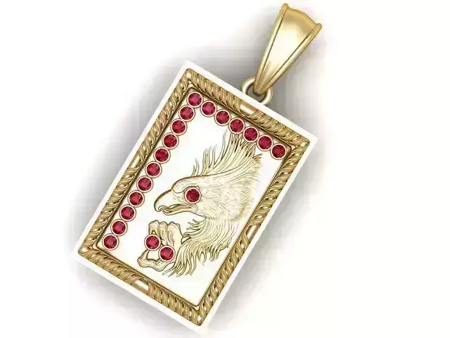 Gold Eagle Pendant 3D printable model  