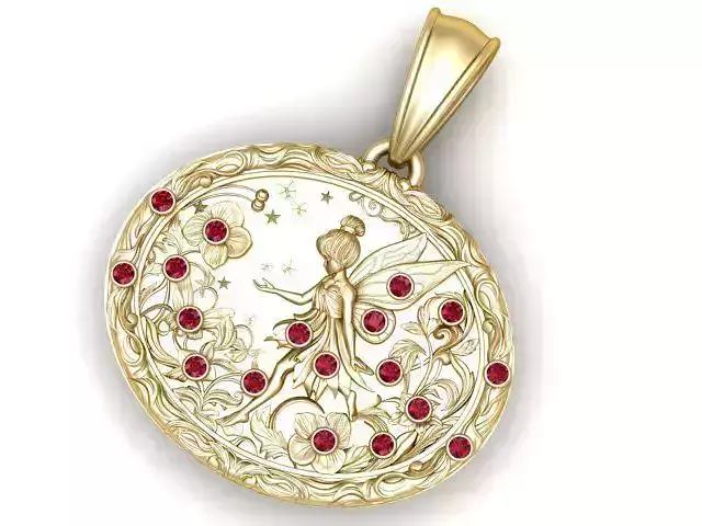 Gold Fairy Pendant 3D printable model  