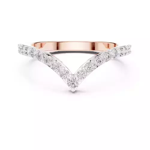 Round Diamond V Shape Curve Chevron Wedding Band 3DM STL Video