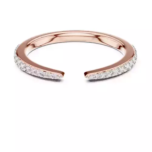 Round Diamond Open Cuff Stack Wedding Band 3DM STL Video 3D print model