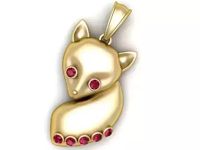 Gold Fox Pendant 3D printable model  